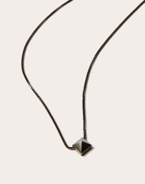 Valentino Garavani - Metal Rockstud Necklace - Ruthenium - Man - Jewelry