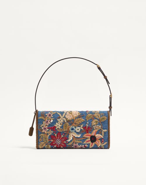Valentino Garavani - 발렌티노 가라바니 드베인 엠브로이더리 데님 스몰 숄더백 - 데님/멀티컬러 - 여성 - 숄더백