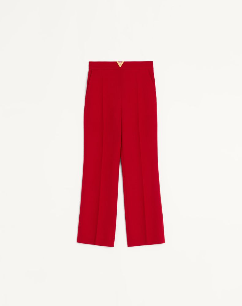 Valentino Women's Red Wool Crepe Trousers Woman 42