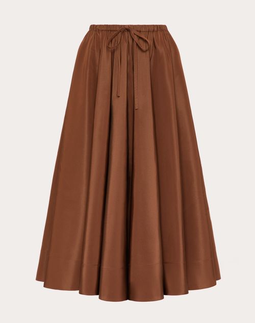 VALENTINO VALENTINO FAILLE MIDI SKIRT WOMAN CHESTNUT CREAM 44