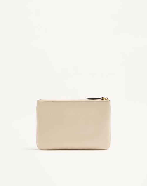 Valentino Garavani - Valentino Garavani Viva Superstar Nappa Leather Pouch - Butter/black - Woman - Clutches