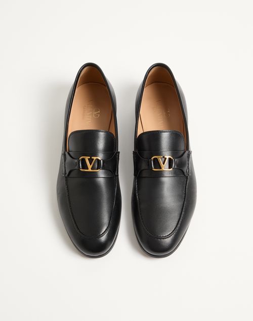 Valentino Garavani - Vlogo Signature Loafer Aus Nappaleder - Schwarz - Mann - Loafers Und Driver