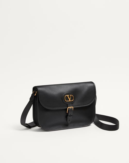 Valentino Garavani - Valentino Garavani Antibes Calfskin Shoulder Bag - Black - Man - Shoulder Bags