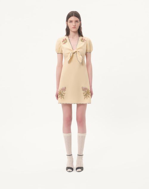 Valentino - Embroidered Short Dress - Birch/multicolour - Woman - Dresses