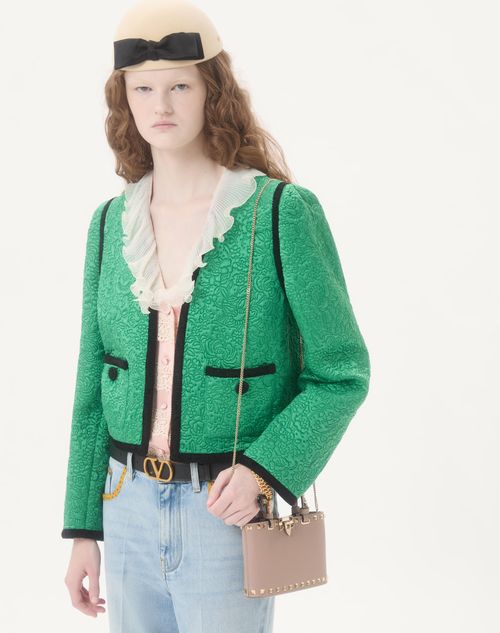Valentino Garavani - Rockstud Mini Shopping Bag In Grainy Calfskin - Poudre - Woman - Clutches