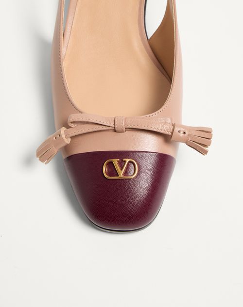 Valentino Garavani - Valet Du Roi Kid Slingback Ballerina 25mmm - Rose Cannelle/garnet - Woman - Ballerinas