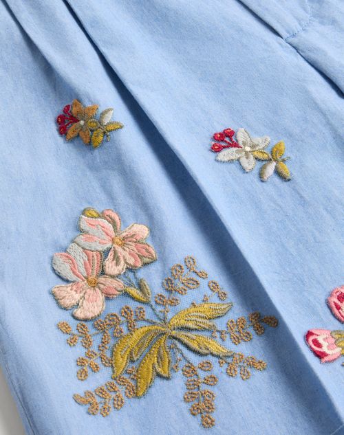 Valentino - Denim Bermuda Shorts With Embroidery - Denim - Man - Denim