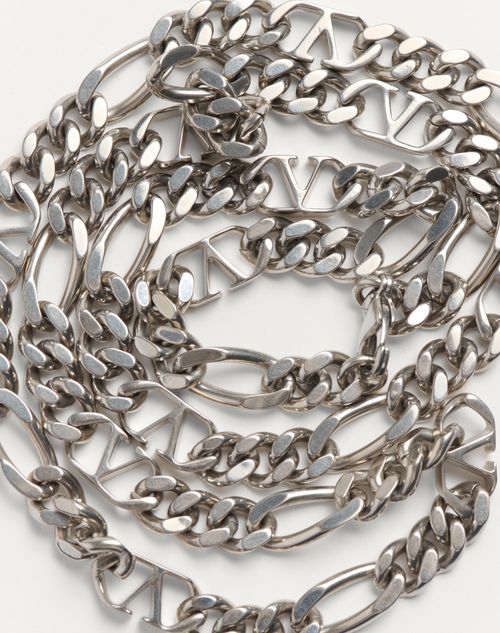 Valentino Garavani - Collier Vlogo Signature En Métal - Palladium - Homme - Bijoux Et Montres