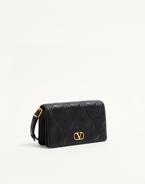 Valentino Garavani - Valentino Garavani Quiltie 67 Mini Shoulder Bag In Quilted Nappa Leather - Black - Woman - Clutches