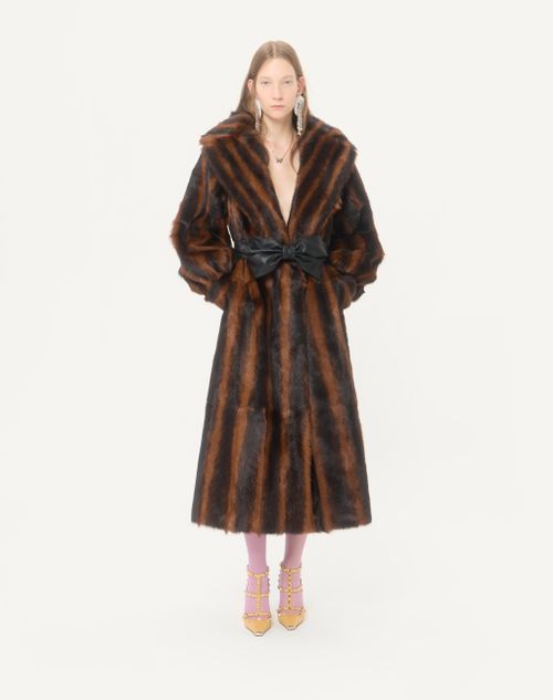 Valentino - Goatskin Coat - Chocolate - Woman - Coats And Outerwear