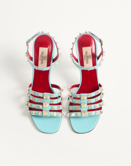 Valentino Garavani - Rockstud Kidskin Sandal 100mm - Azure - Woman - Sandals