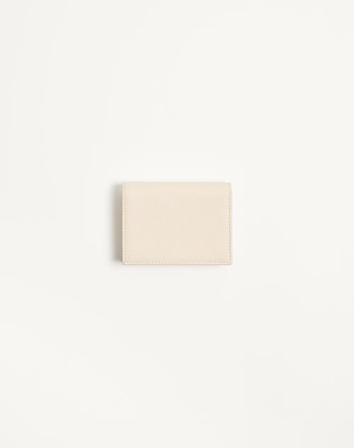 Valentino Garavani - Cherryfic Wallet In Grainy Calfskin - Light Ivory - Woman - Wallets And Small Leather Goods