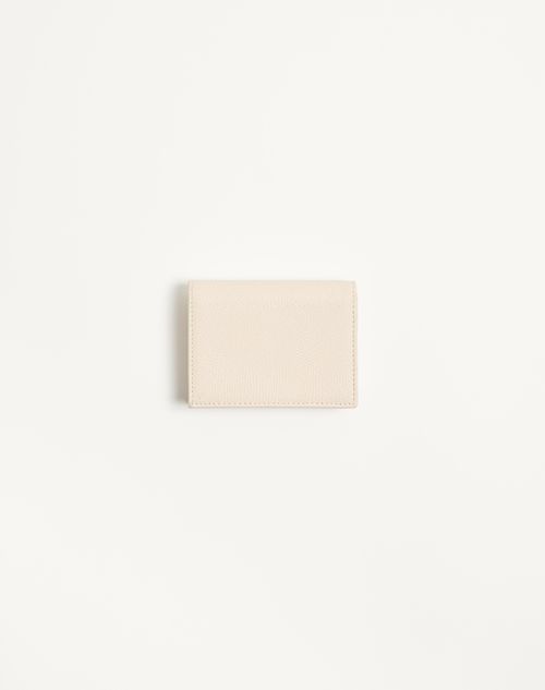 Valentino Garavani - Cherryfic Wallet In Grainy Calfskin - Light Ivory - Woman - Wallets And Small Leather Goods
