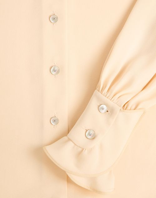 Valentino - Georgette Blouse - Birch - Woman - Shirts And Tops