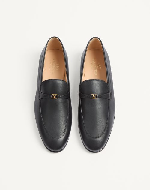 Valentino Garavani - Pat Kidskin Loafer - Black - Man - Loafers And Driver