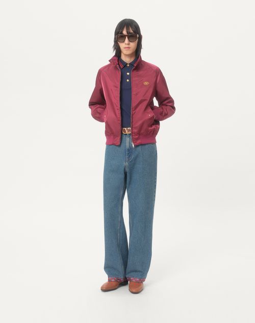 Valentino - Cotton Piqué Polo Shirt With Vg Embroidery - Blue - Man - T-shirts And Sweatshirts