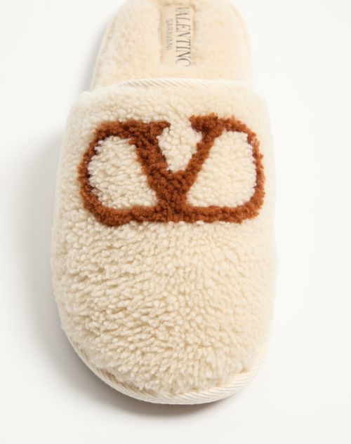 Valentino Garavani - Ta Chambre Wool Slide - Butter/tobacco - Man - Sandals And Slides