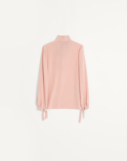 Valentino - Crepe De Chine Shirt - Vintage Rose - Woman - Shirts And Tops