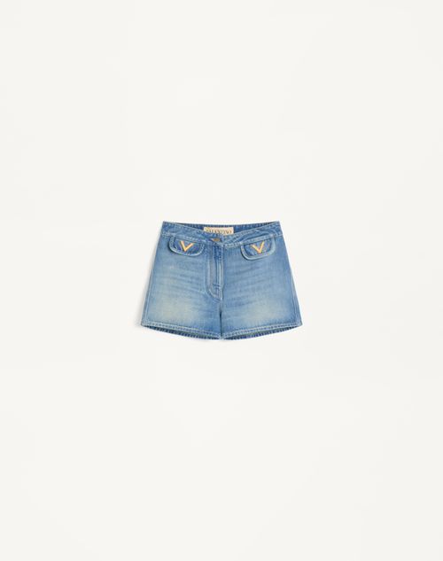 Valentino Denim Shorts Woman Blue 46