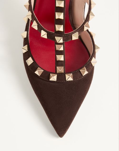Valentino Garavani - Rockstud Suede Pumps 100mm - Ebony - Woman - Pumps