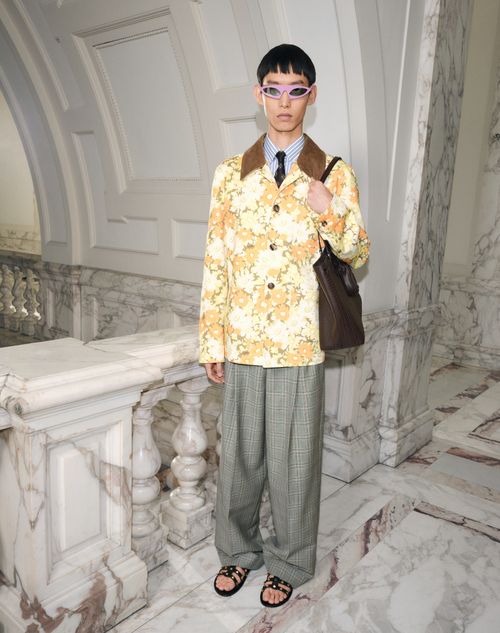 Valentino - Valentino Hemdjacke Aus Baumwolltwill Mit Papier Floral Print - Multicolor - Mann - Jacken Und Winterjacken