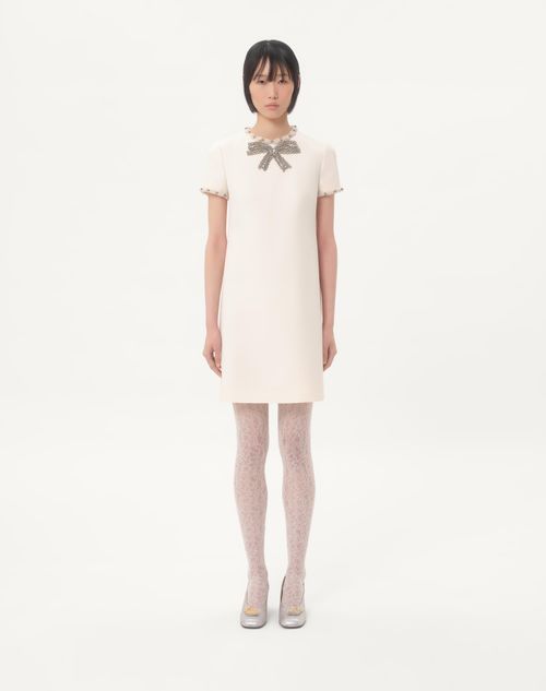 Valentino - Embroidered Crepe Couture Short Dress - Ivory - Woman - Dresses