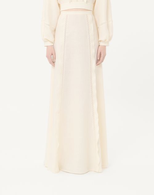 Valentino - Couture Linen Skirt - Vanilla - Woman - Skirts