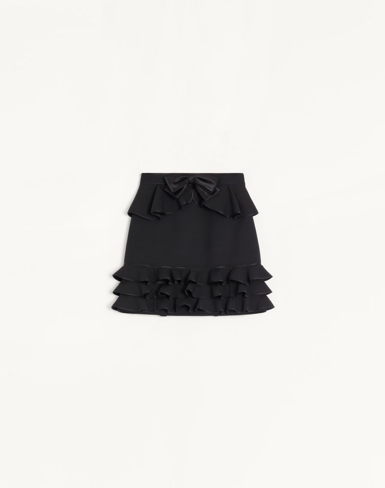 Valentino Women's Black Crepe Couture Short Skirt Woman 46