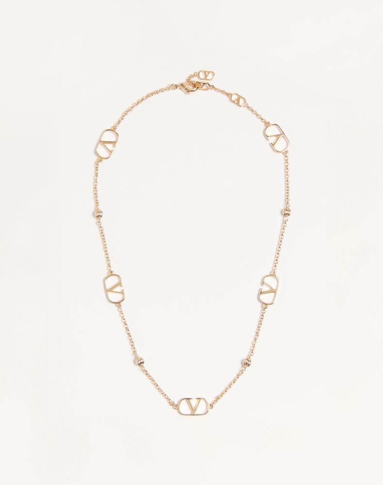Valentino Garavani Women's Gold Vlogo Signature Metal Necklace Woman Uni