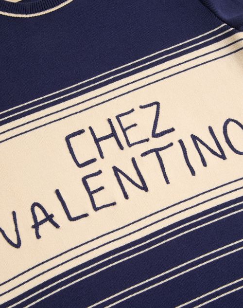 Valentino - Cotton Sweater - Provence Blue/birch - Woman - Knitwear