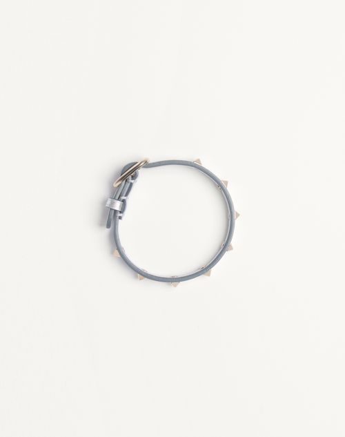 Valentino Garavani - Valentino Rockstud Laminated Leather Bracelet - Silver - Woman - Jewelry