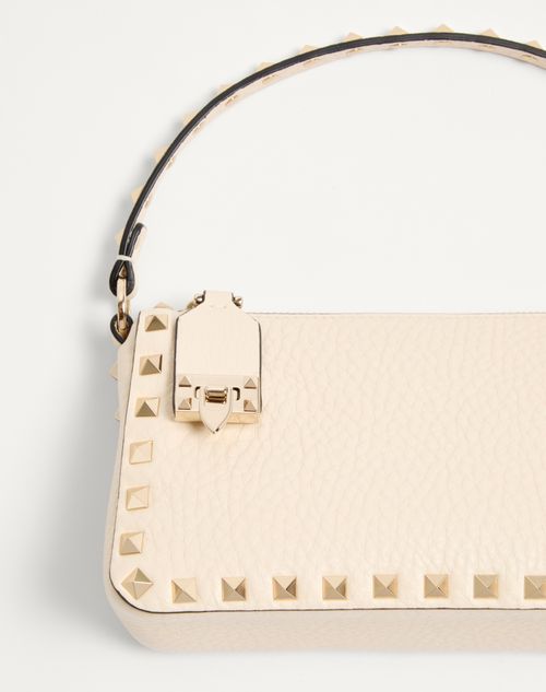 Valentino Garavani - Small Rockstud Grainy Calfskin Crossbody Bag - Light Ivory - Woman - Bags