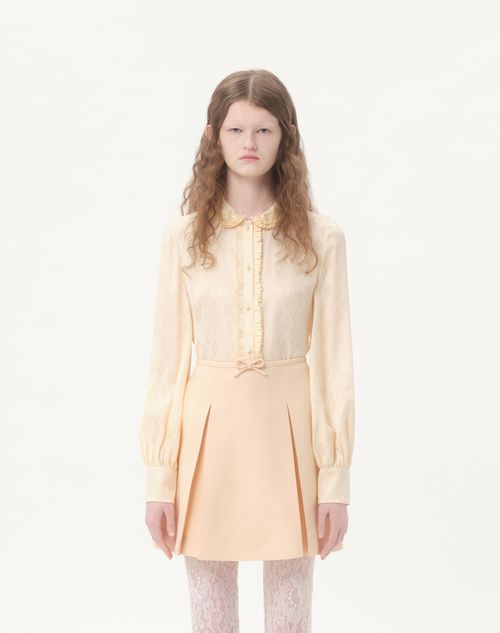 Valentino - Toute La V Silk Jacquard Shirt - Birch - Woman - Shirts & Tops