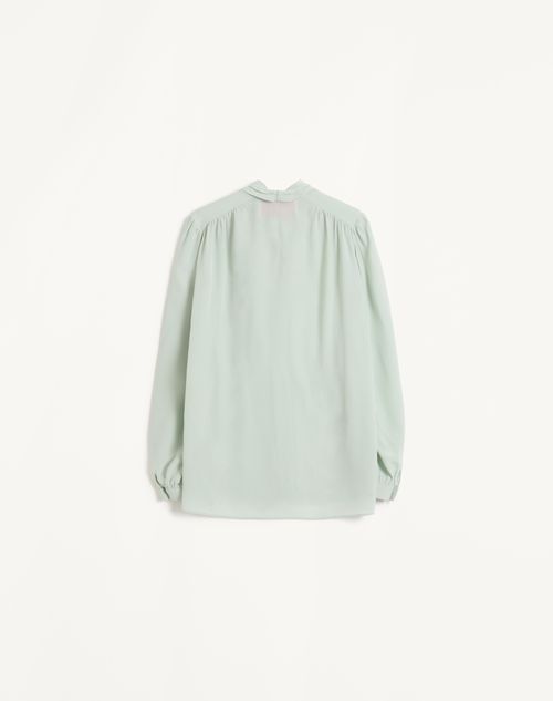 Valentino - Crepe De Chine Shirt - Dirty Sage - Woman - Shirts And Tops
