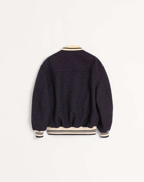 Valentino - Cotton Tweed Bomber - Navy - Man - Outerwear