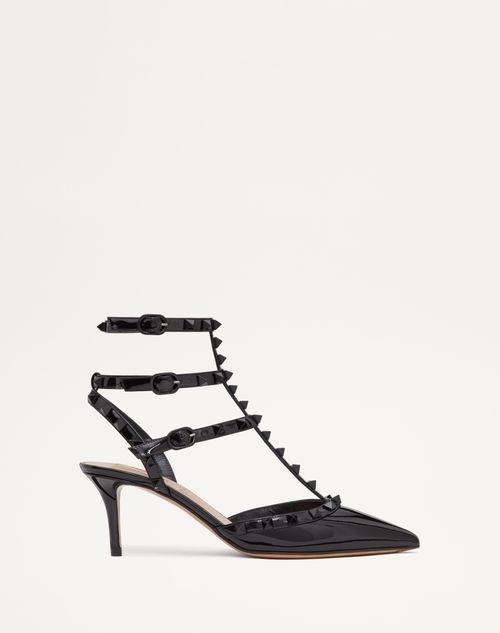 Valentino Garavani Patent Rockstud Pumps With Matching Straps And Studs 65 Mm Woman Black 41.5 In Black