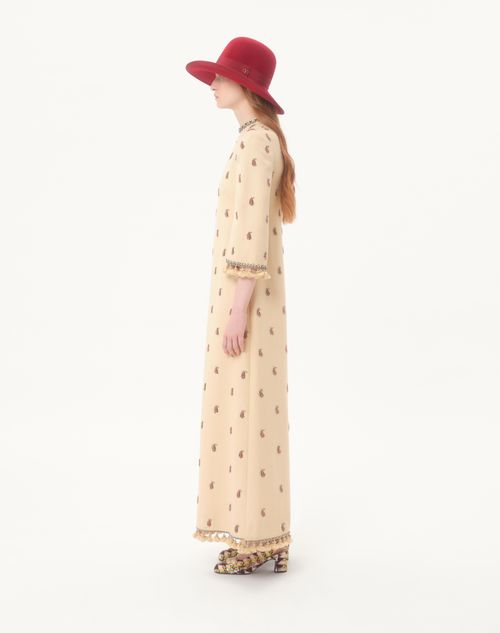 Valentino - Long Dress In Embroidered Rustik Silk - Birch - Woman - Gowns