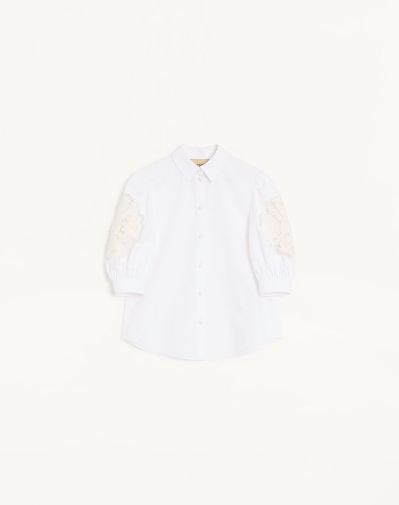 Valentino Women's White Cotton Popeline Shirt Woman 50