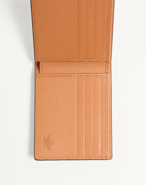 Valentino Garavani - Valentino Garavani Vlogo Signature Wallet In Grainy Calfskin With Le Chat De La Maison Print - Azure/ivory - Man - Wallets And Small Leather Goods
