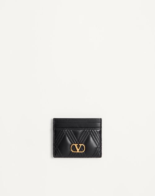 Valentino Portacarte Quiltie 67 In Nappa Nera Donna In Black