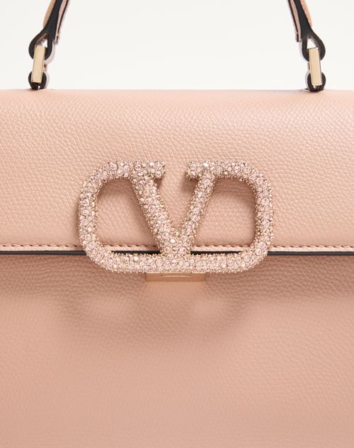 Valentino Garavani - Small Vsling Handbag With Jewel Embroidery - Rose Cannelle - Woman - Top Handle Bags