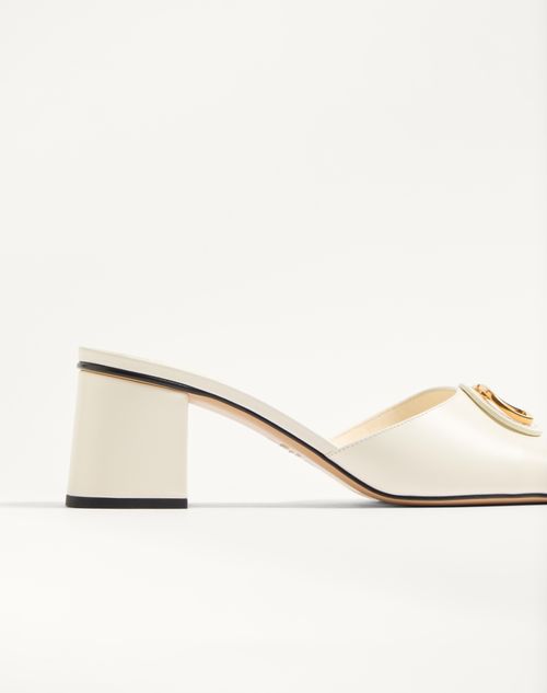 Valentino Garavani - Vlogo Signature Slide Sandal In Calfskin 60mm - Ivory - Woman - Sandals