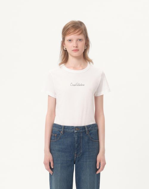 Valentino - Cotton T-shirt - Ivory - Woman - T-shirts And Sweatshirts