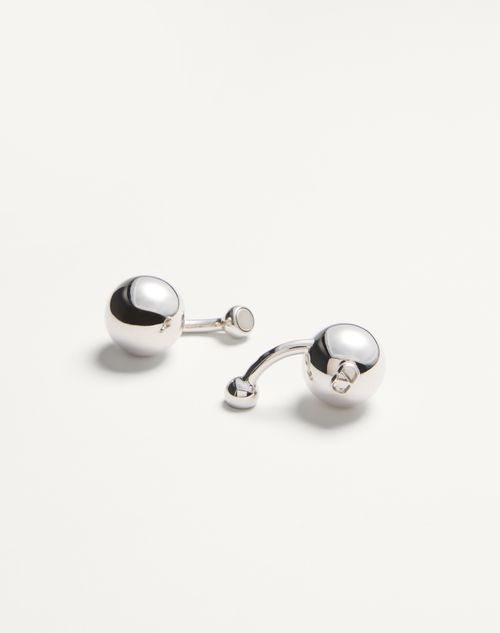 Valentino Garavani - Poetique Des Gouttes Mono Earring In Metal - Palladium - Man - Jewelry