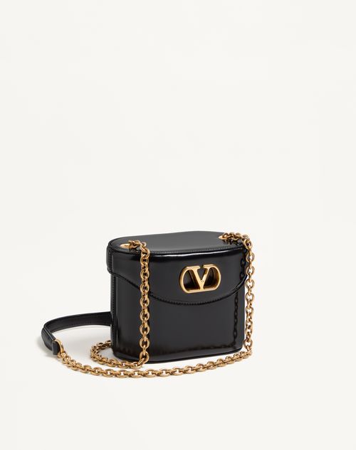 Valentino Garavani - Valentino Garavani Vain Vanity Bag In Shiny Calfskin - Black - Woman - Shoulder Bags