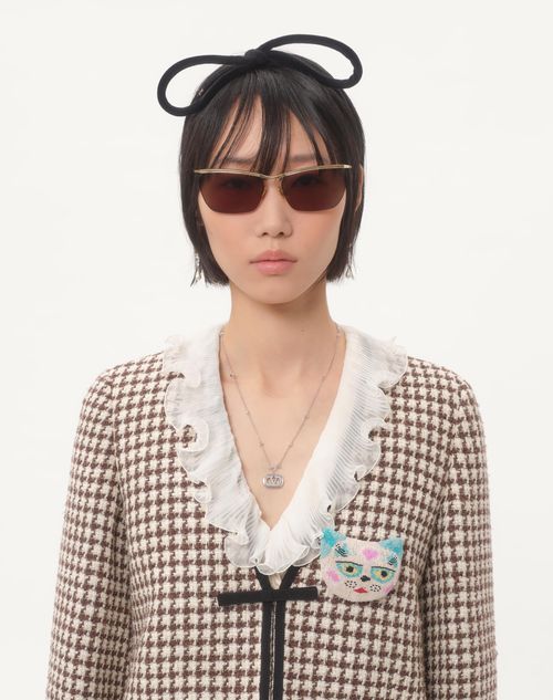 Valentino - Light Tweed Pied De Poule Jacket - Latte/testa Di Moro - Woman - Jackets And Blazers