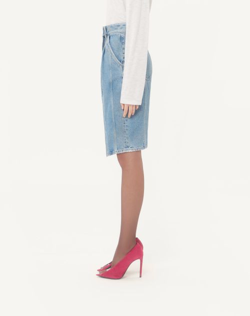 Valentino - Valentino Midirock Aus Denim - Denim - Frau - Denim