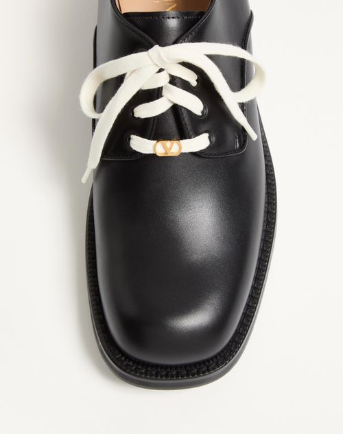 Valentino Garavani - Zapato Derby Punx De Cuero De Becerro - Negro - Hombre - Zapatos De Cordones