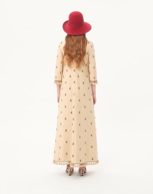 Valentino - Long Dress In Embroidered Rustik Silk - Birch - Woman - Gowns