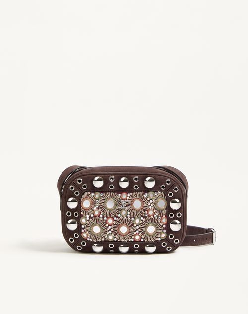 Valentino Garavani Petit Sac Porté Épaule  Nellcôte Brodé Femme Multicolor/testa D In Brown